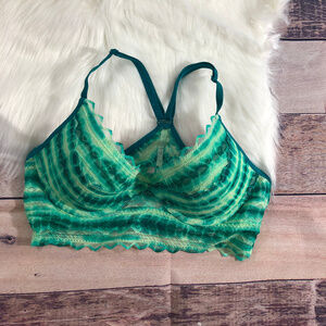 PINK VS Green Tie-Dye Racerback Bra